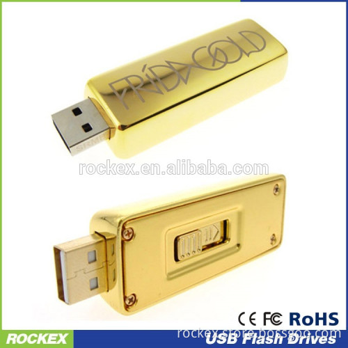 Promotional gift gold bar usb flash drive 8gb